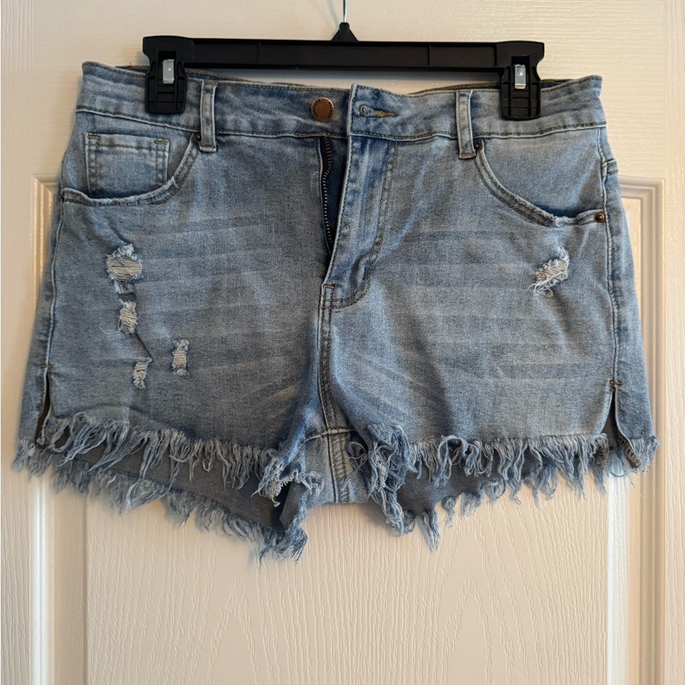 blue jean shorts